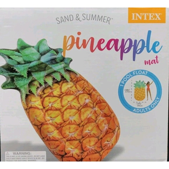 Intex Other - INTEX Sand & Summer Pineapple Mat Float In Box ADULTS ONLY 68" Long Raft